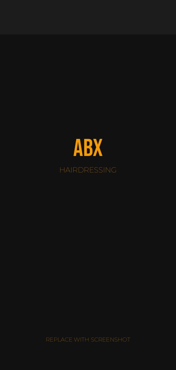 ABX Hairdressing website on a phone